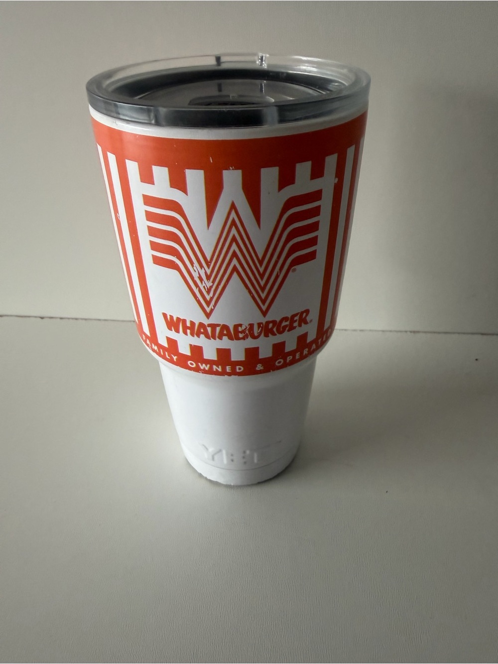 Yeti White and Orange Whataburger Tumbler